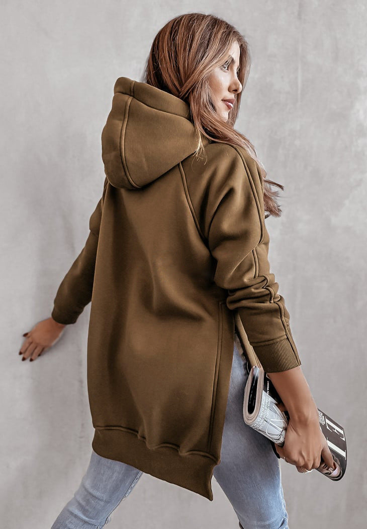 Olive | Sweat à capuche tendance en grande taille