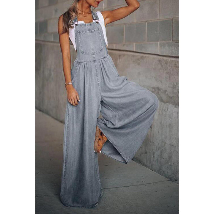 Salopette da donna in denim – vestibilità ampia della gamba con vibrazione retrò