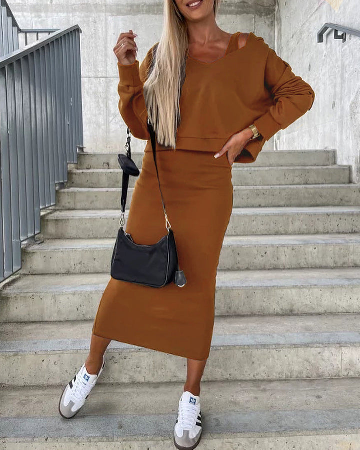 Halcyon - Robe avec pull - Chic/Élégant - Matériau luxueux - Idéal pour l'automne pour femmes