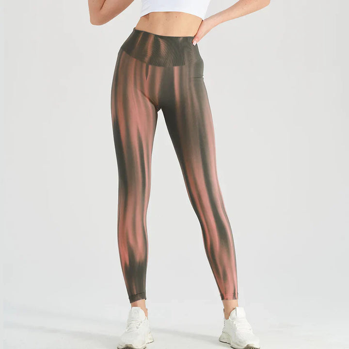 Leggings décontractés taille haute avec motif ondulé | Parfait pour les activités de loisirs pour femmes