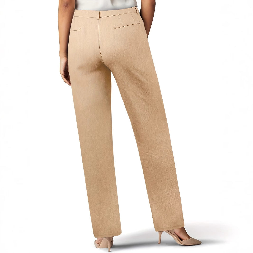 Pantaloni da donna eleganti e comodi a vita alta con bottoni decorativi