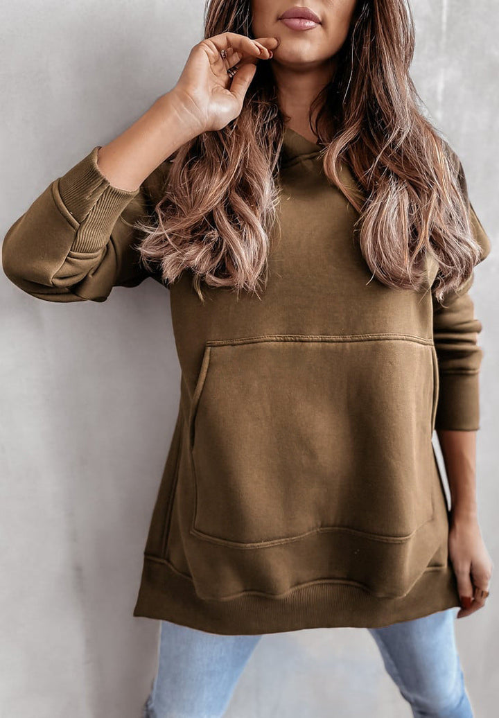 Olive | Sweat à capuche tendance en grande taille