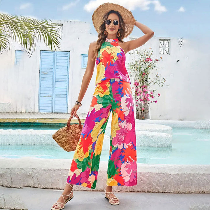 Tuta elegante da donna con motivo floreale – Leggera, comoda e versatile