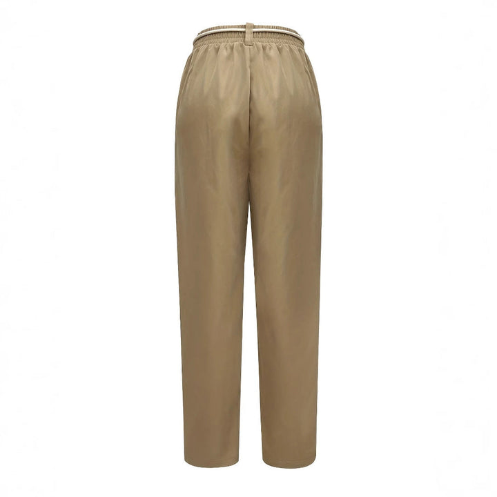 Pantaloni comodi da donna a vita alta con fascia elastica e coulisse