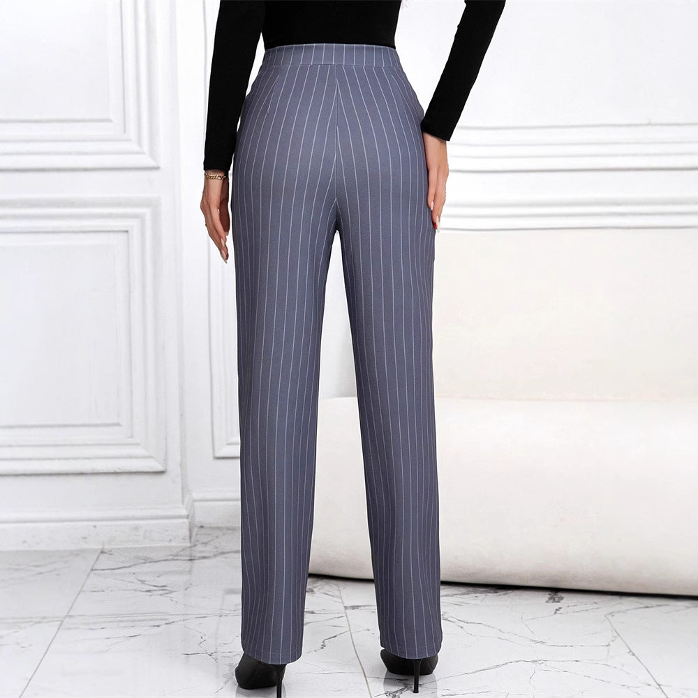 Pantaloni da donna eleganti a righe per il business