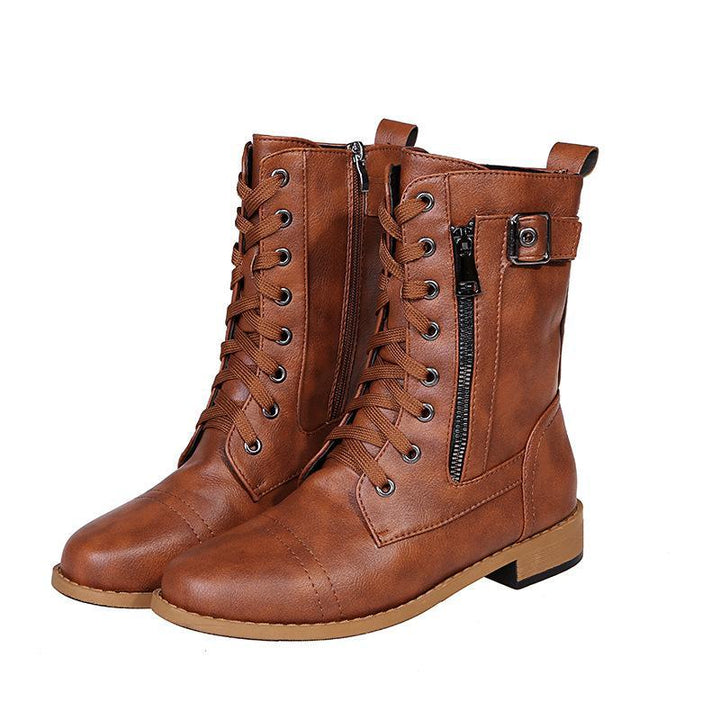 Kunstleder Stiefeletten mit Reißverschluss für Damen | Perfekt für den Alltag