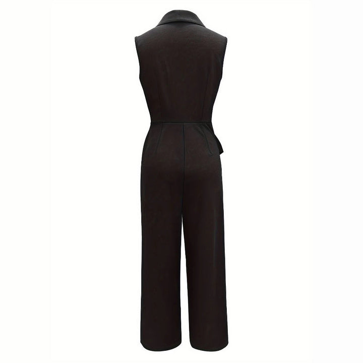 Top avvolgente elegante da donna con pantaloni a gamba larga
