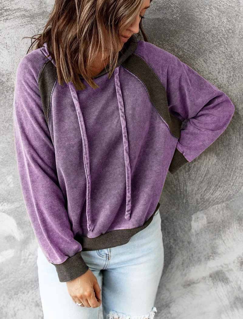 Lässiger gewaschener Full Zip Hoodie mit Reißverschluss für Damen | Perfekt für den Alltag