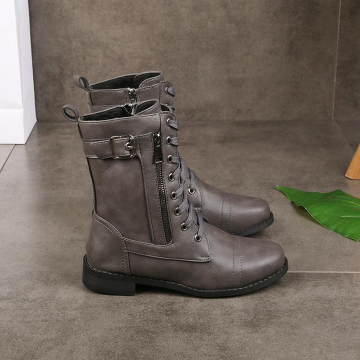 Kunstleder Stiefeletten mit Reißverschluss für Damen | Perfekt für den Alltag