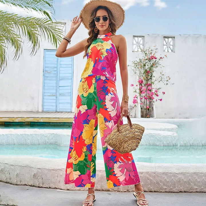 Tuta elegante da donna con motivo floreale – Leggera, comoda e versatile