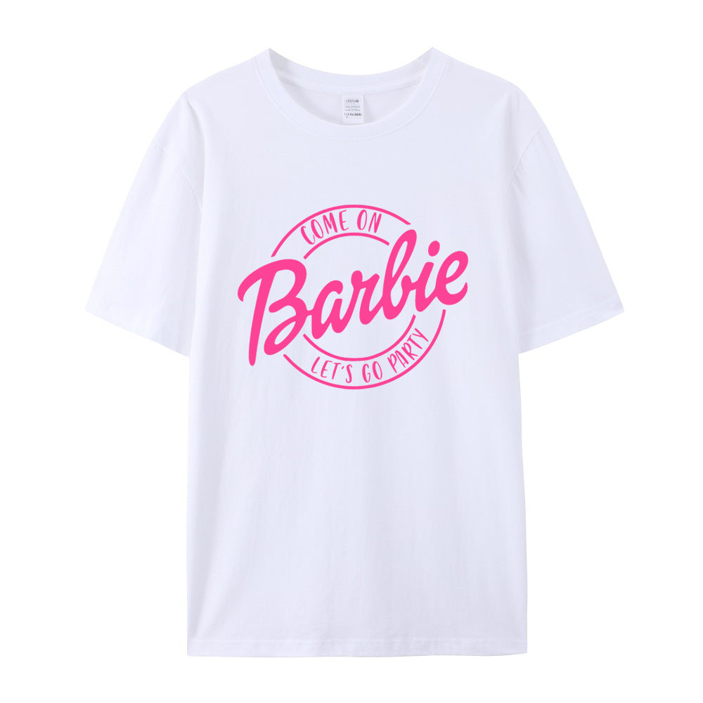 T-shirt imprimé Barbie fête rétro de Sandy