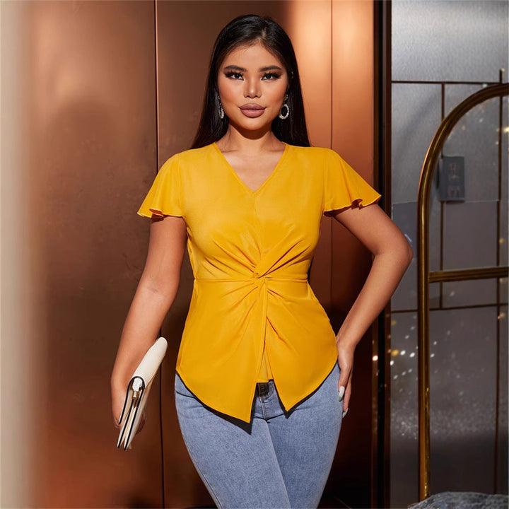 Top casual da donna con elegante design avvolgente W&W
