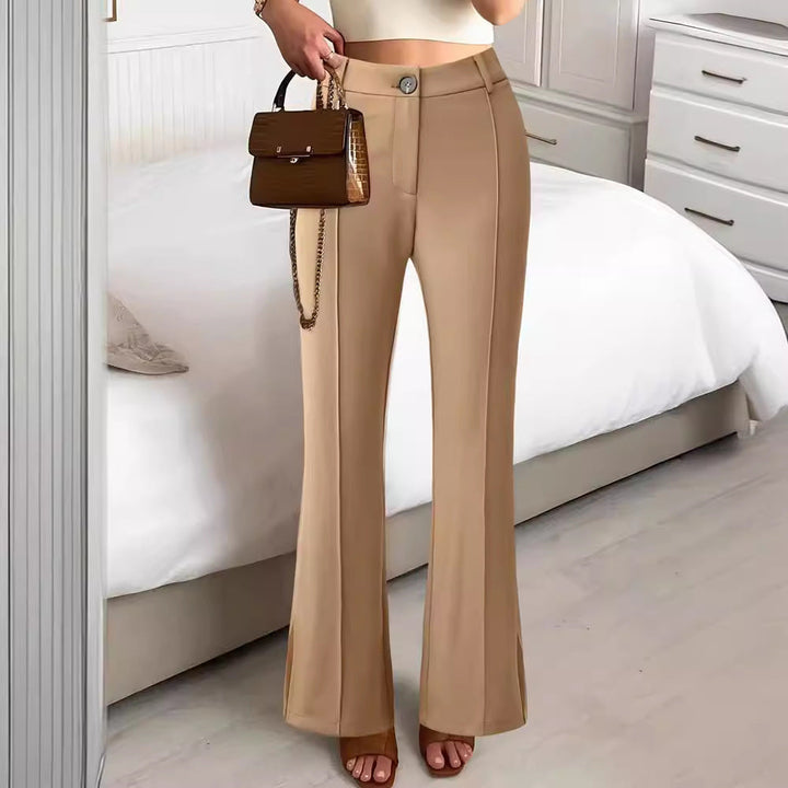 Elegante pantaloni palazzo fluidi con vita alta – Tessuto traspirante e leggero per stile e comfort