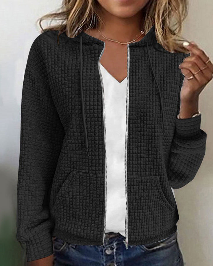 Sandra | Veste décontractée avec poche en couleur unie