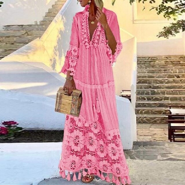 ELINA Maxikleid aus Böhmischer Spitze – Elegantes, Feminines Design für den Sommer