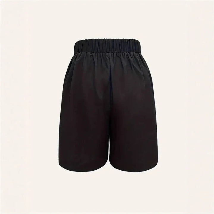 Shorts eleganti da donna a vita alta con pieghe decorative