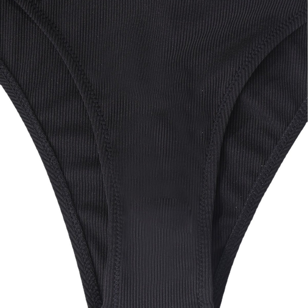 Damen einteiliger Badeanzug mit tiefem V-Ausschnitt und trendigem Rücken-Design