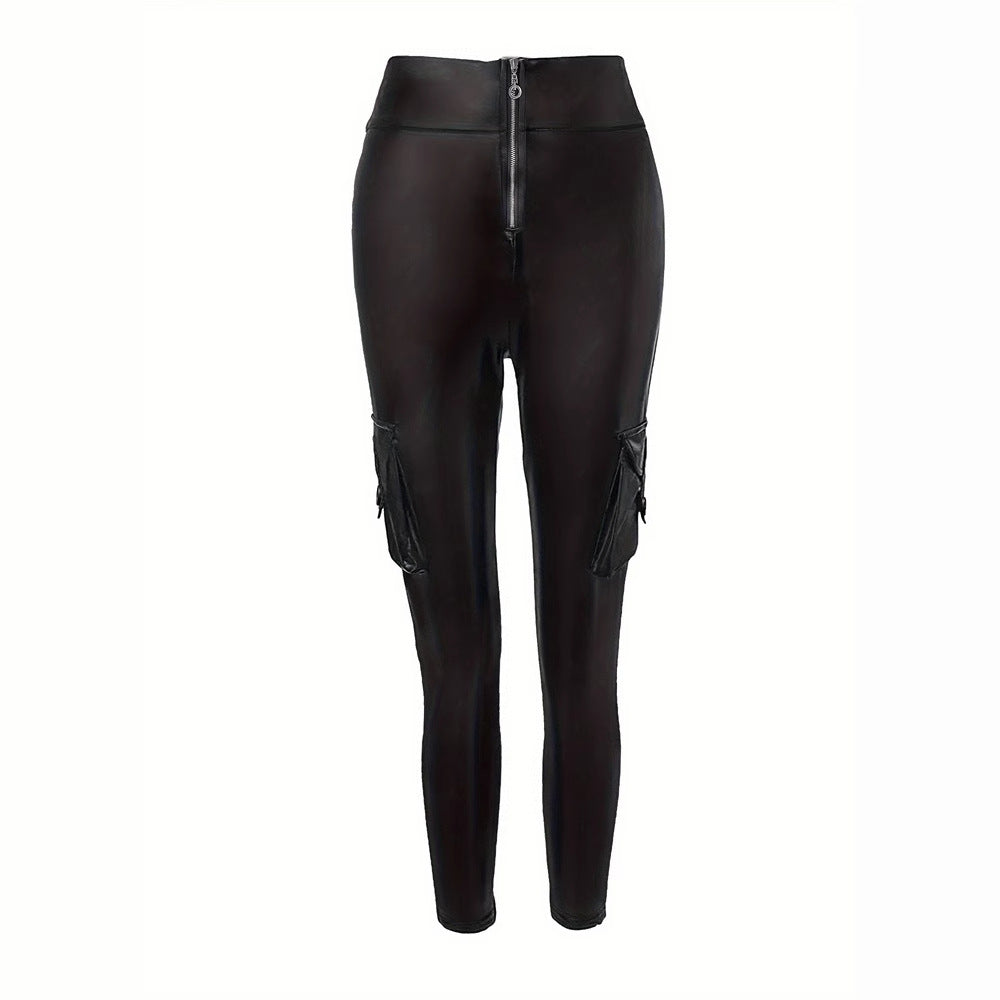 Leggings da donna con tasca laterale e vita alta