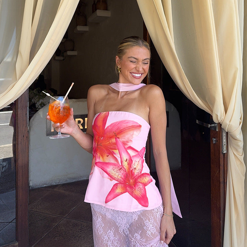 Damen Tankini-Oberteil mit floralem Print und elegantem Schnitt