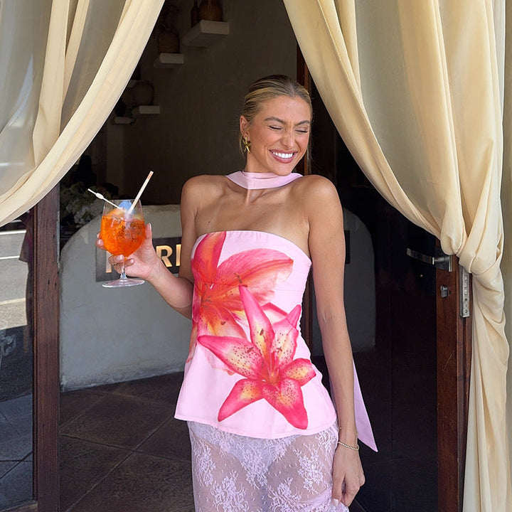 Damen Tankini-Oberteil mit floralem Print und elegantem Schnitt