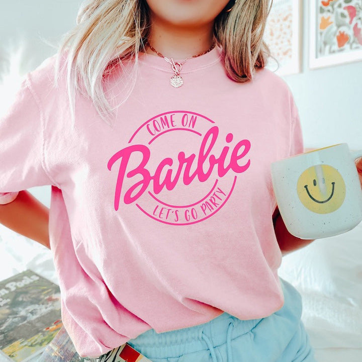 T-shirt imprimé Barbie fête rétro de Sandy