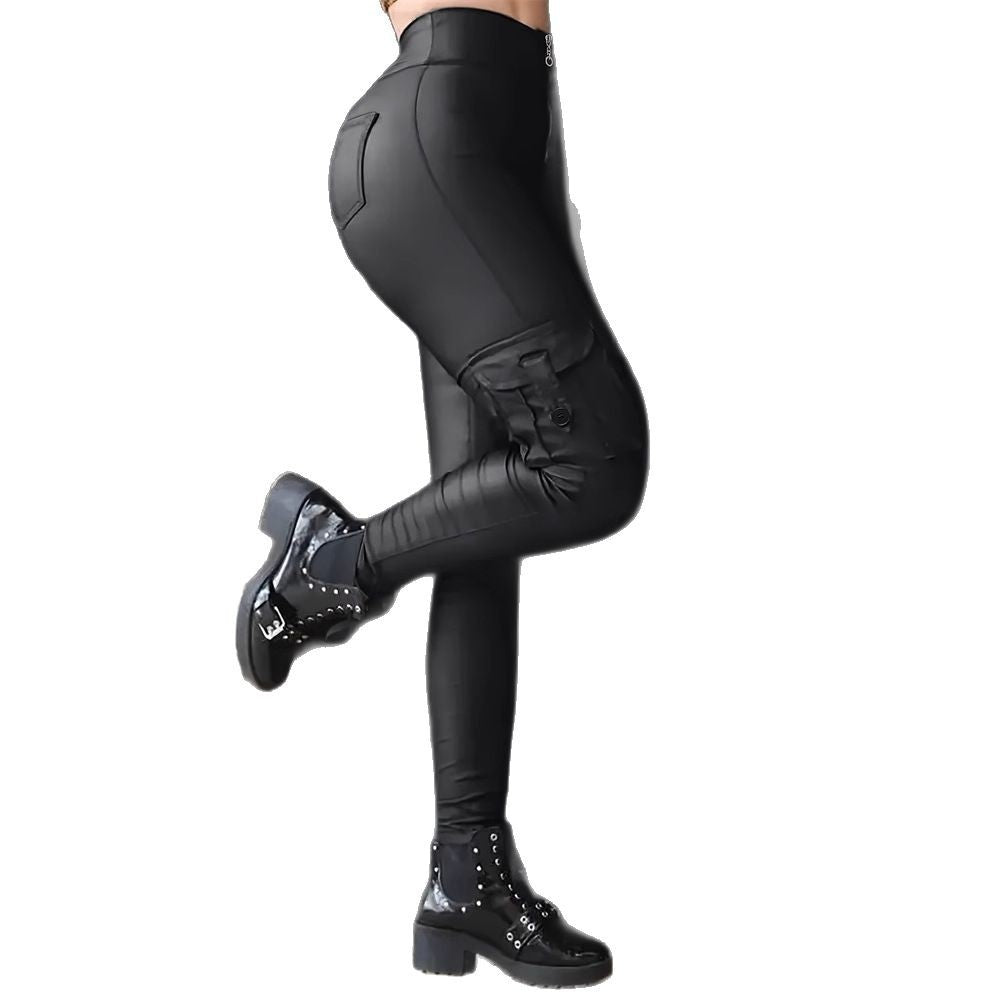Leggings da donna con tasca laterale e vita alta