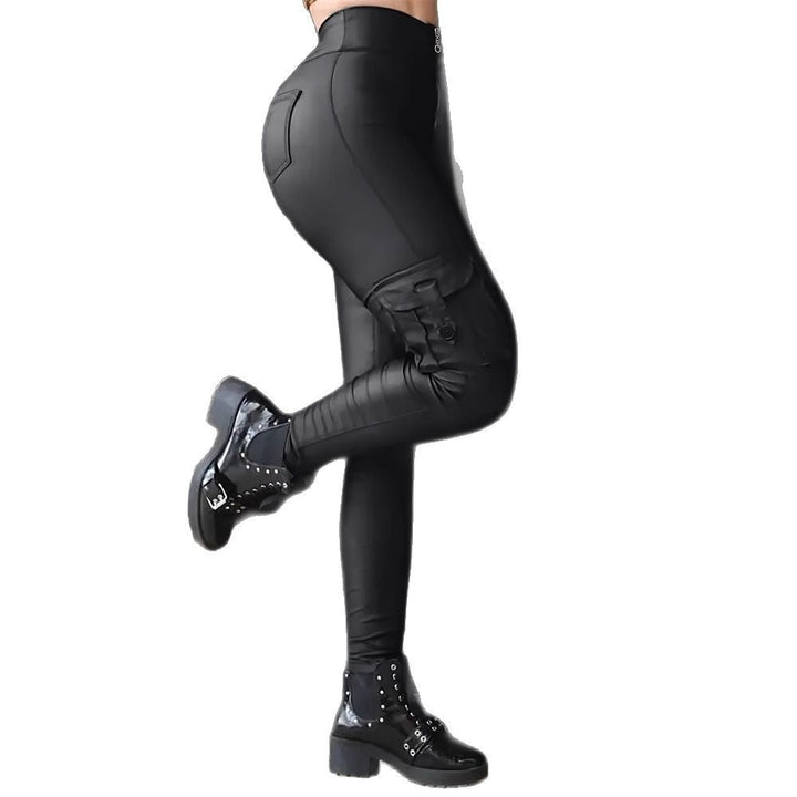 Leggings da donna con tasca laterale e vita alta