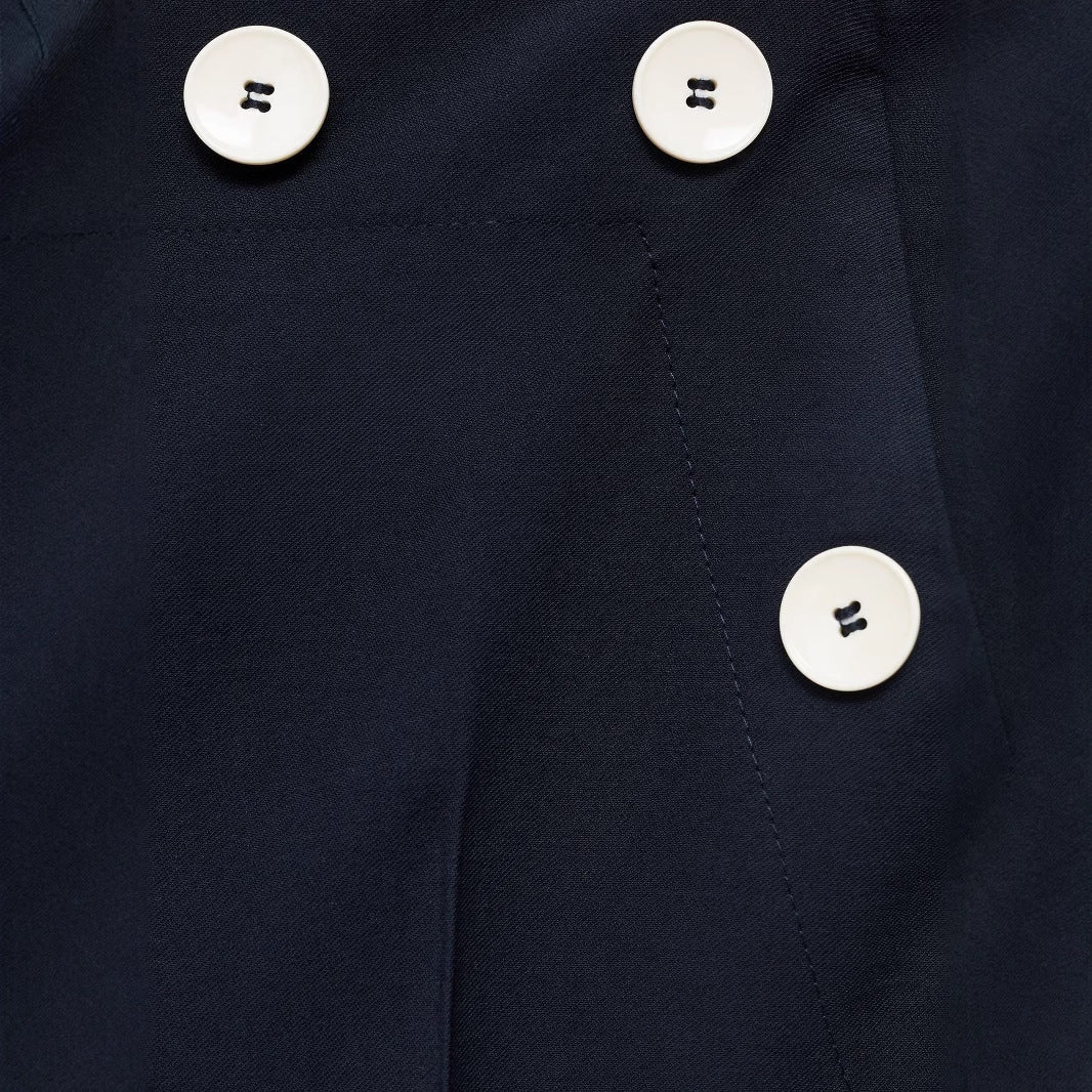 Pantaloni palazzo a vita alta da donna con bottoni decorativi