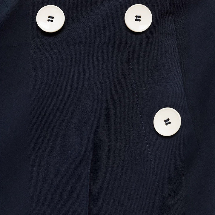 Pantaloni palazzo a vita alta da donna con bottoni decorativi