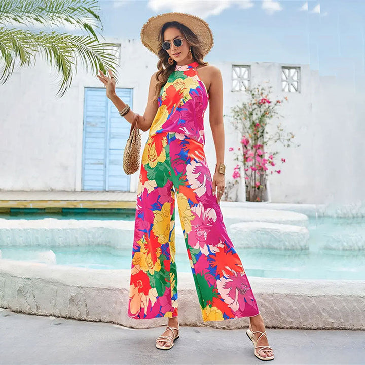 Tuta elegante da donna con motivo floreale – Leggera, comoda e versatile