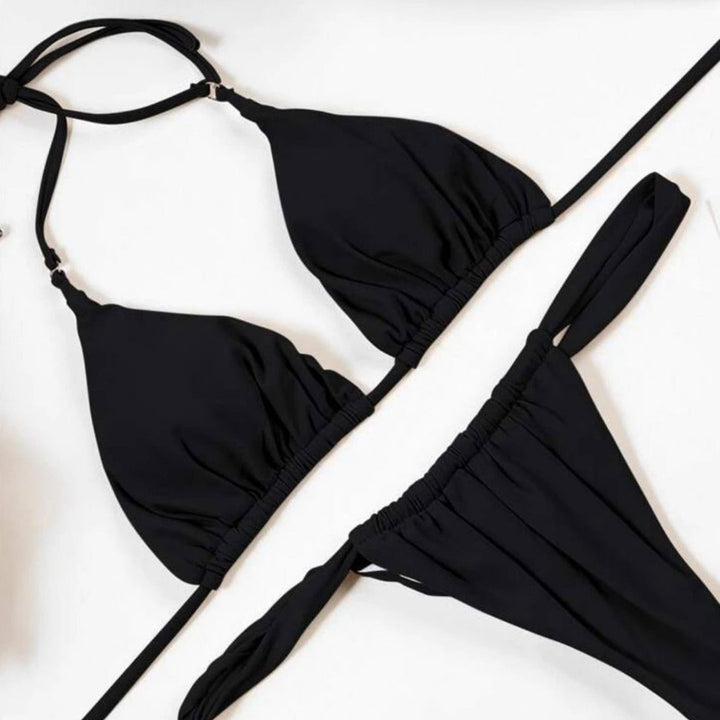 Damen Triangel-Bikini mit asymmetrischem Schnitt und verstellbaren Trägern