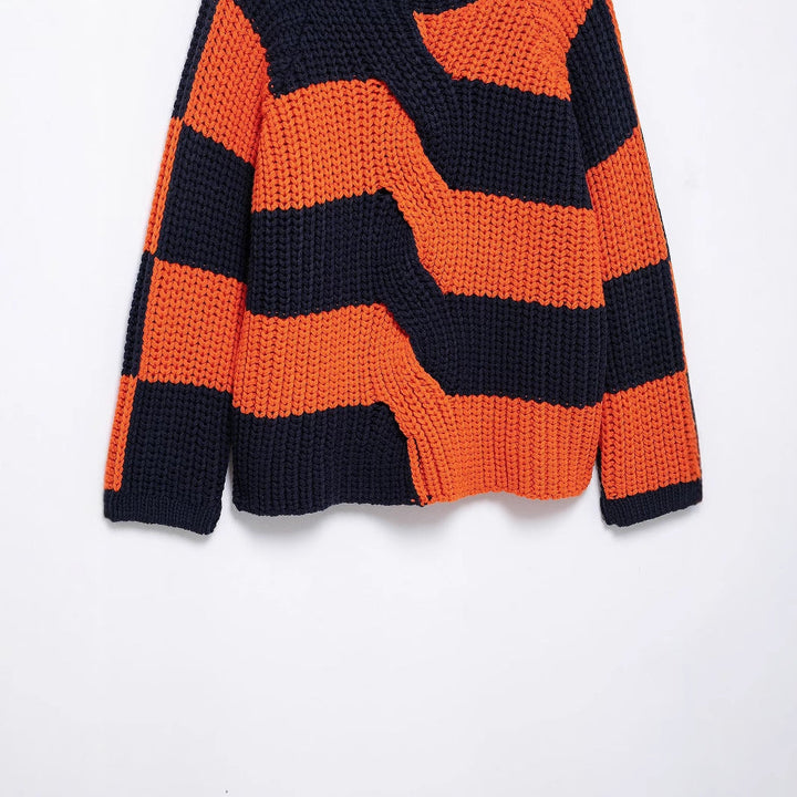 Maglione casual da donna con motivo a righe strutturato