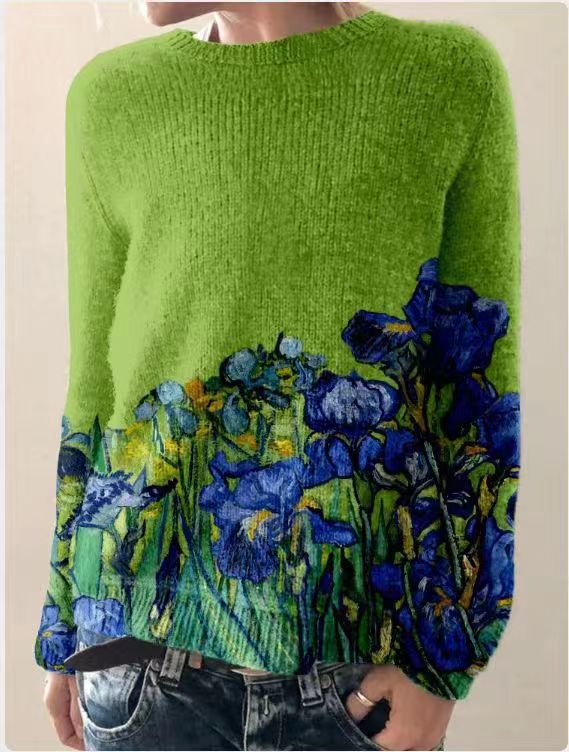 Sofia – Felpa in maglia con stampa floreale | Morbida, calda e elegante