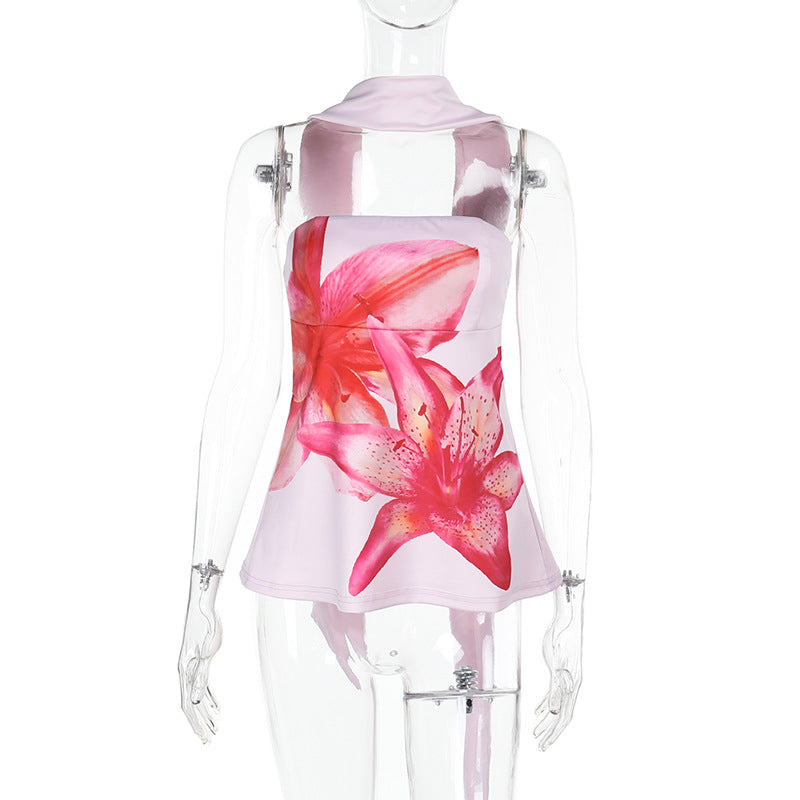 Damen Tankini-Oberteil mit floralem Print und elegantem Schnitt