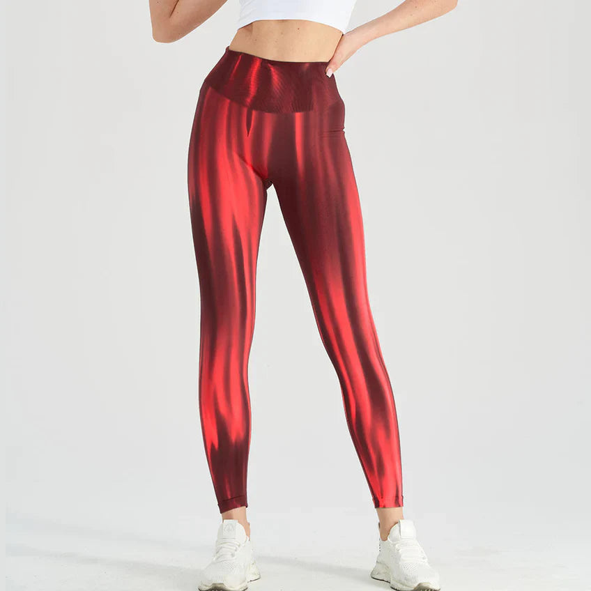 Leggings décontractés taille haute avec motif ondulé | Parfait pour les activités de loisirs pour femmes