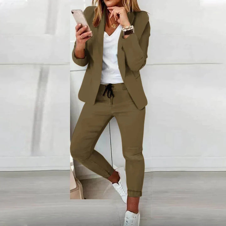 Damen Jogginganzug mit Blazer – Zweiteiliges Set aus Business-Blazer & Jogpants für Alltag, Büro & Freizeit