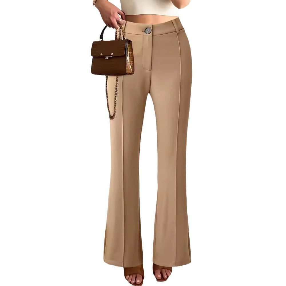Elegante pantaloni palazzo fluidi con vita alta – Tessuto traspirante e leggero per stile e comfort