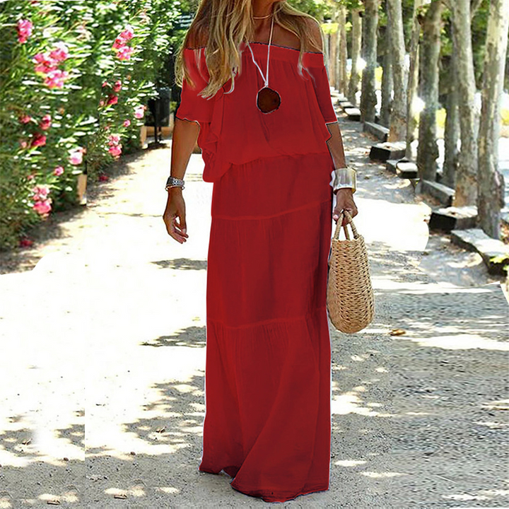 NIKA – Robe longue élégante à épaules dénudées pour toutes les occasions