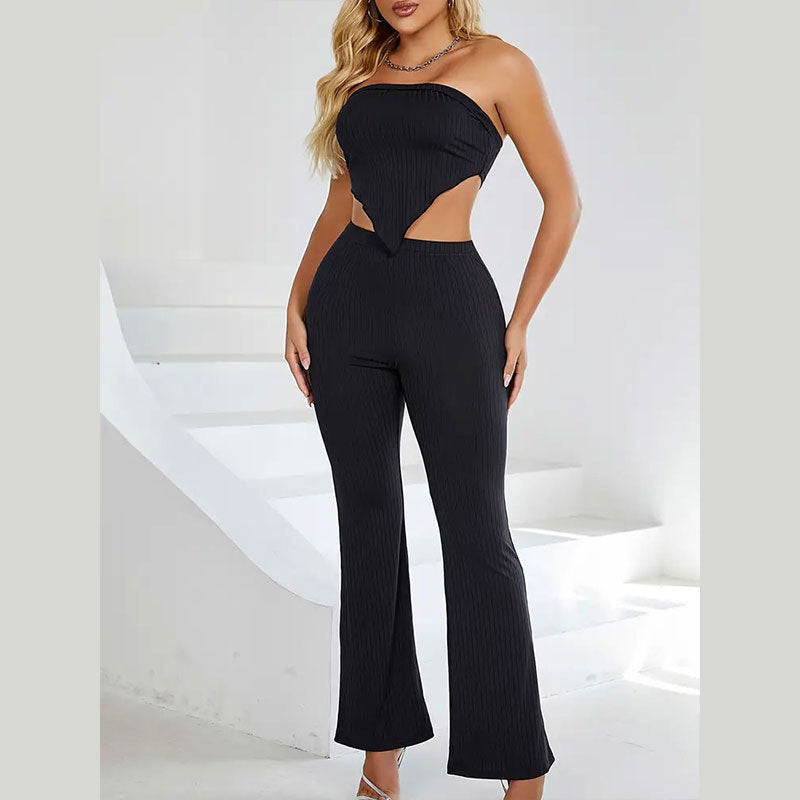 Tuta elegante da donna con cut-out e taglio asimmetrico – elegante e comoda per ogni occasione