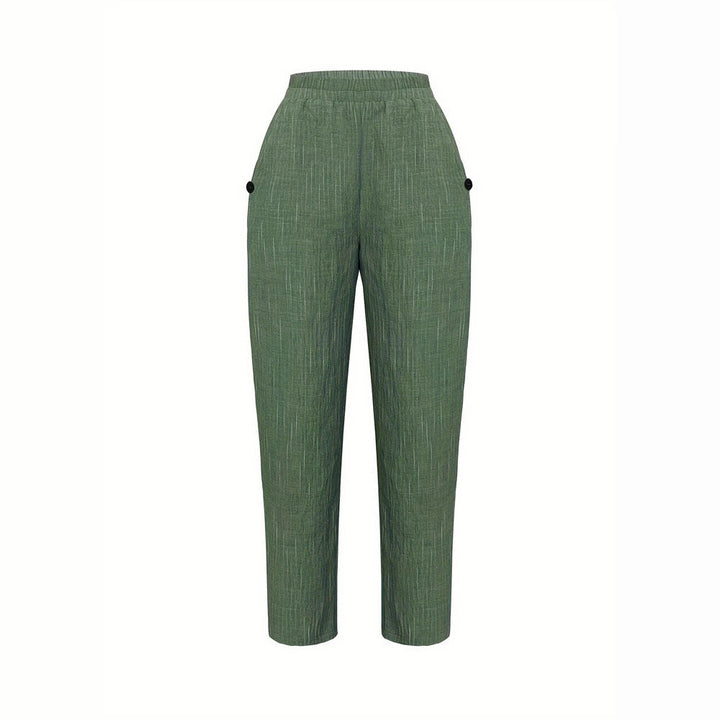 Pantaloni da donna comodi e ariosi in lino con tasche laterali