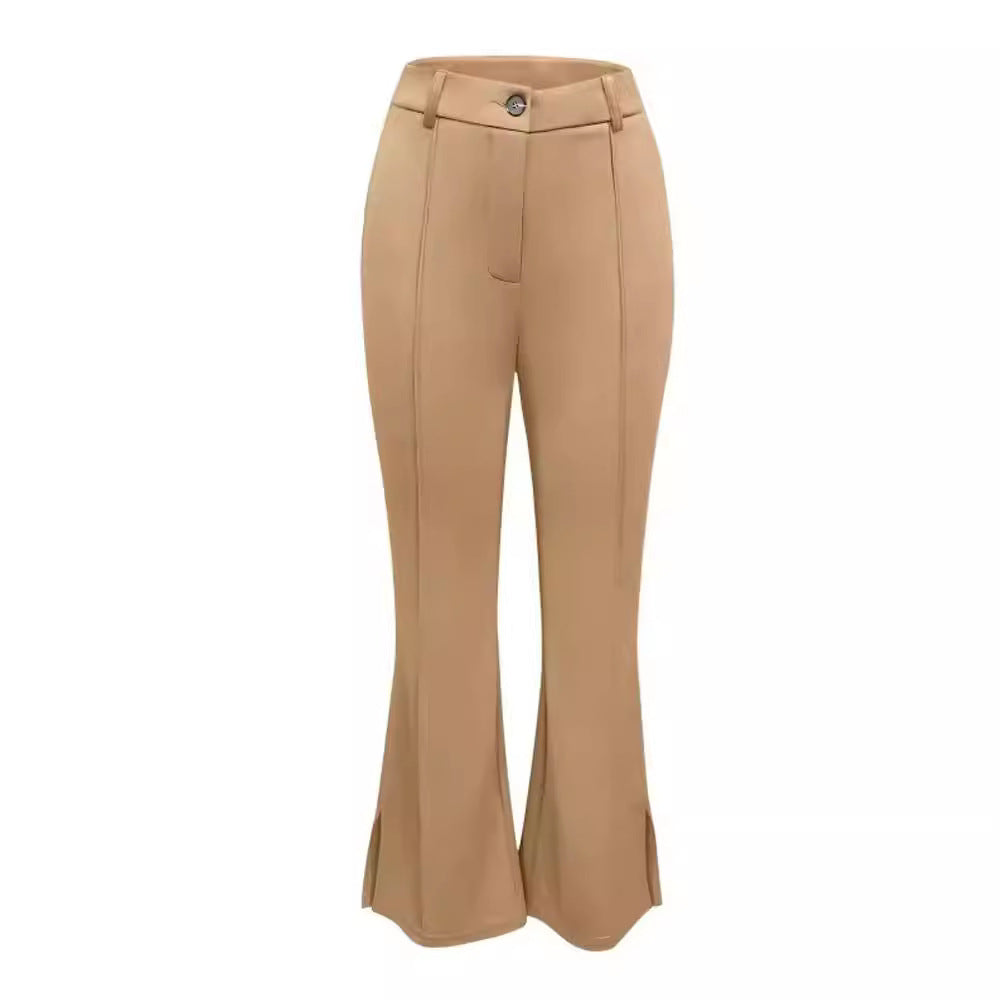Elegante pantaloni palazzo fluidi con vita alta – Tessuto traspirante e leggero per stile e comfort