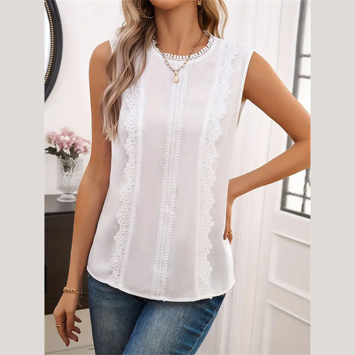 Camicia elegante con dettagli in pizzo – Traspirante, elegante e versatile