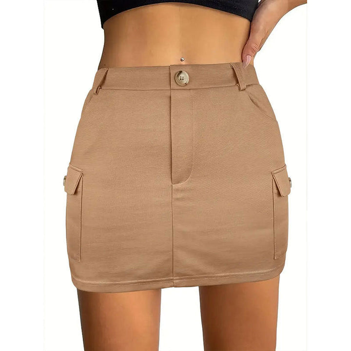 Minigonna cargo da donna con pratiche tasche laterali