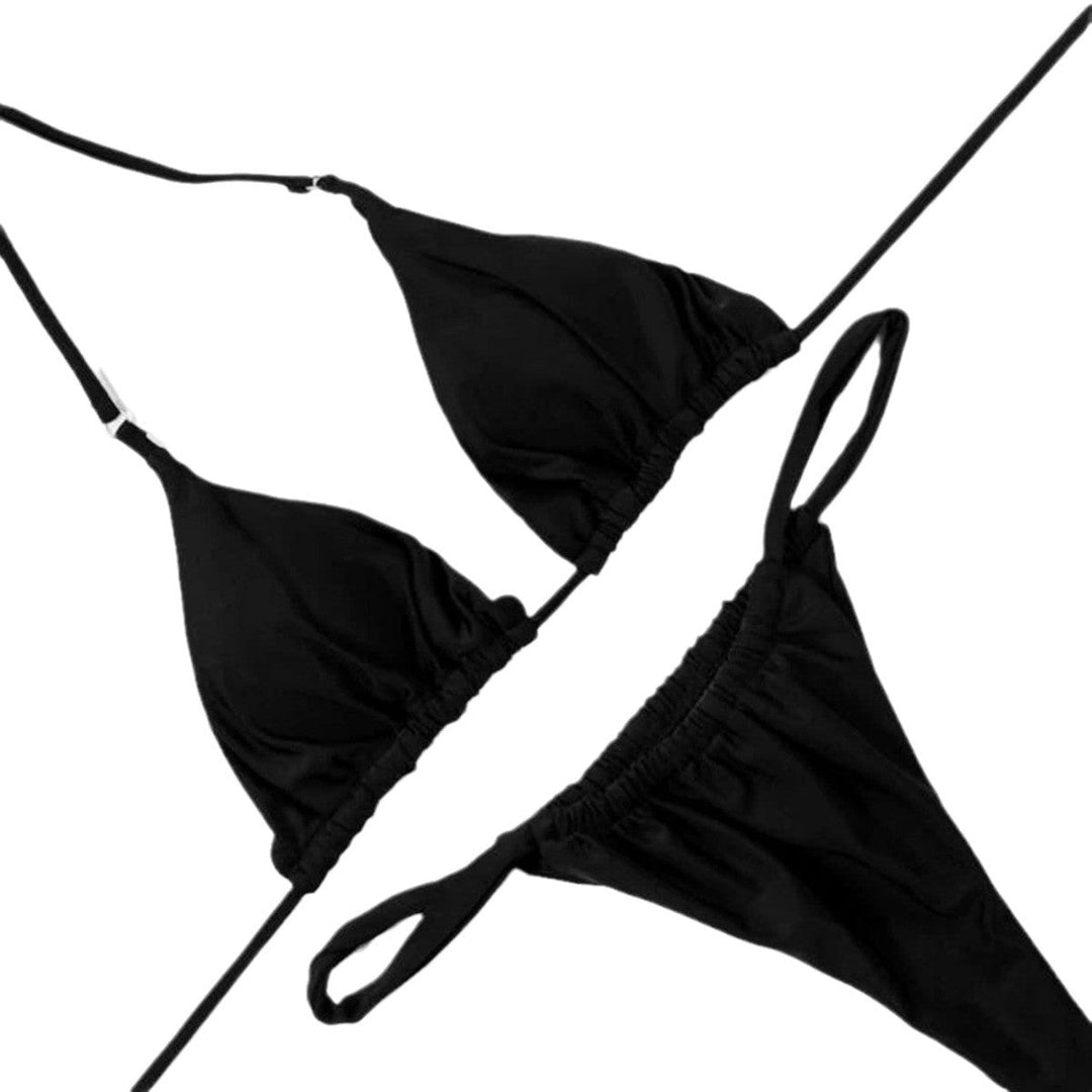 Damen Triangel-Bikini mit asymmetrischem Schnitt und verstellbaren Trägern