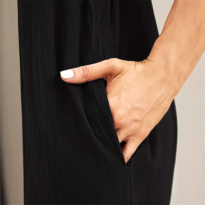 Tuta casual da donna con elegante motivo a cuore e tasche pratiche