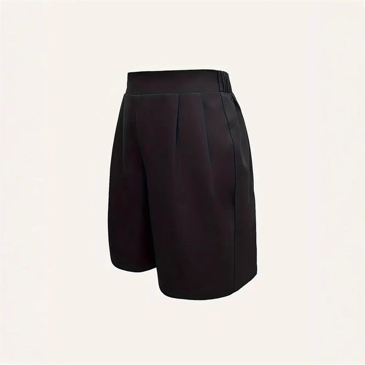 Shorts eleganti da donna a vita alta con pieghe decorative