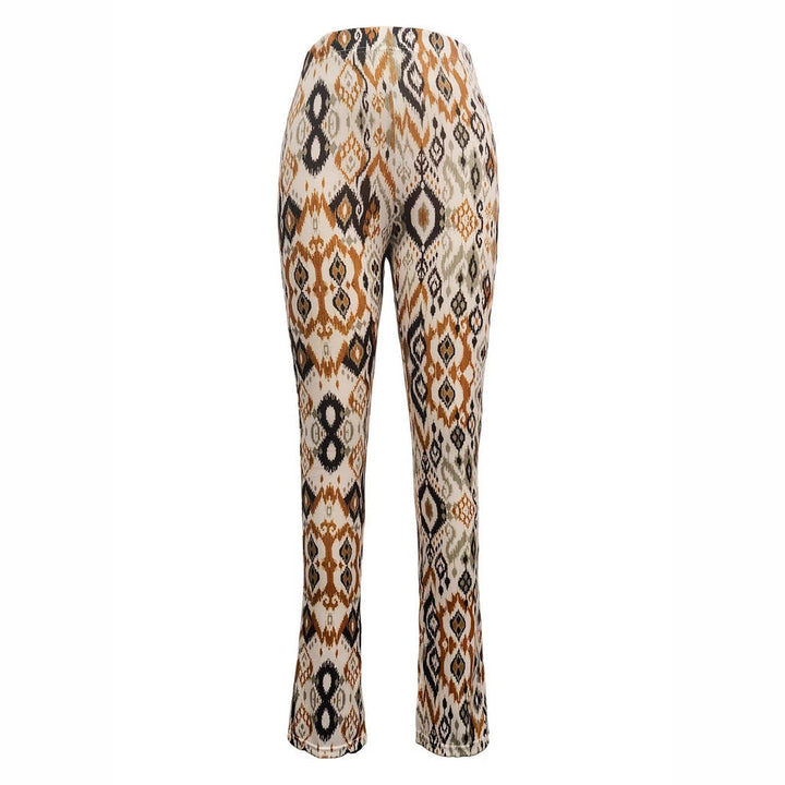 Pantaloni larghi da donna in design etnico alla moda