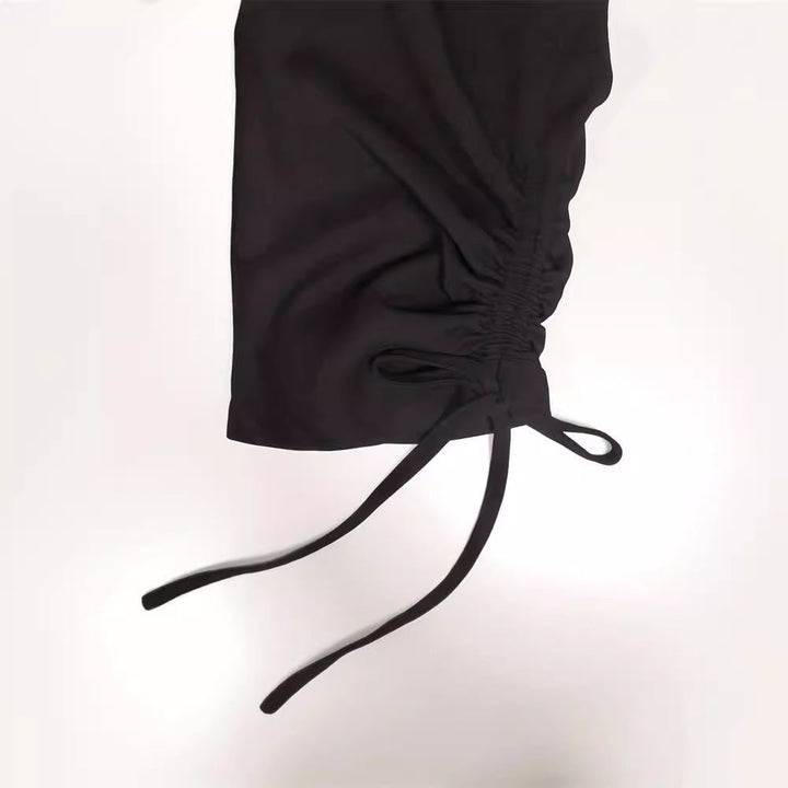 Pantaloni utility da donna per il tempo libero con vita elastica e orlo regolabile
