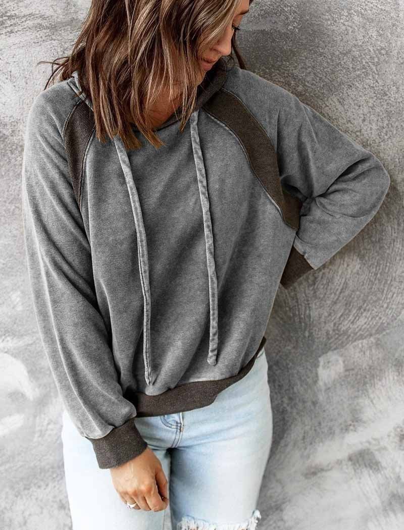 Lässiger gewaschener Full Zip Hoodie mit Reißverschluss für Damen | Perfekt für den Alltag