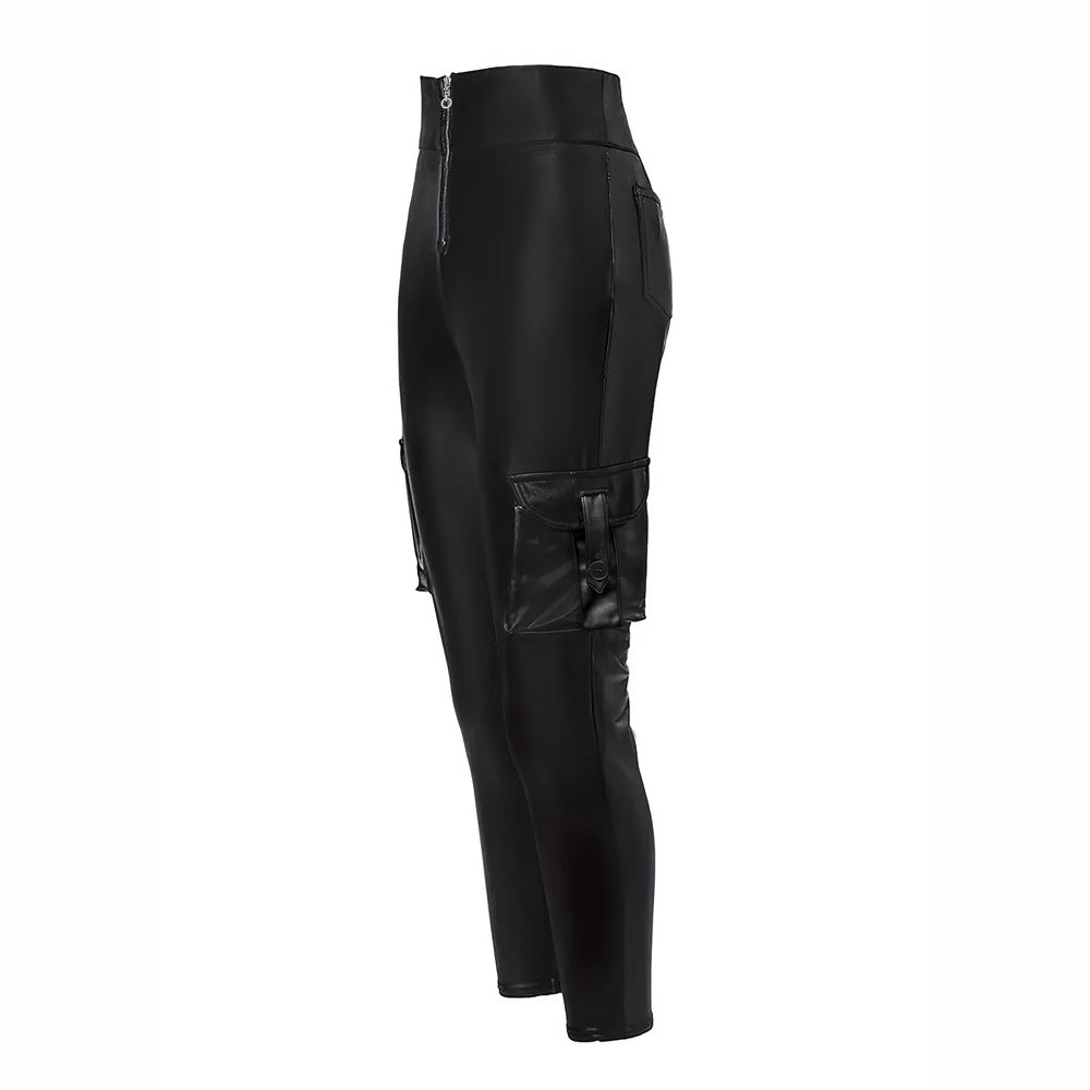 Leggings da donna con tasca laterale e vita alta